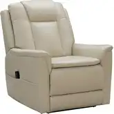Kolton Power Lift Recliner with Power Headrest, Lumbar & Heat in Oregon Oak Brown Top-Grain Leather